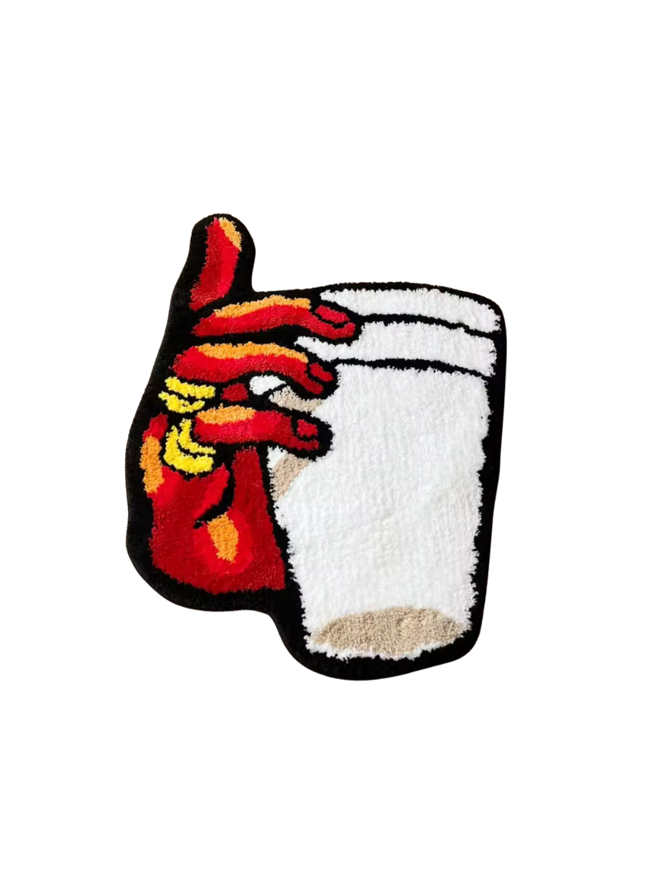 Holding Cup in Hand Vintage Tufted Bedroom Rug