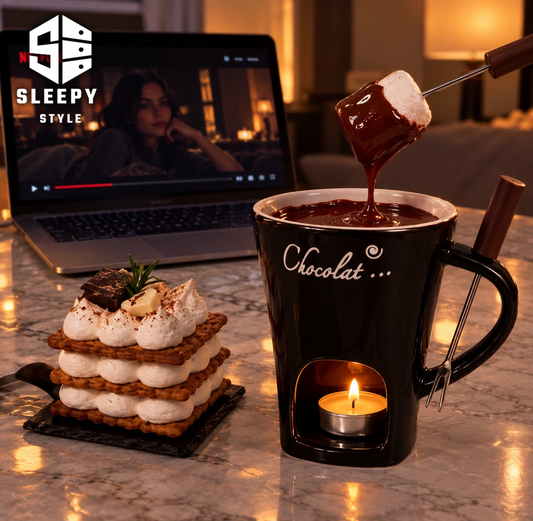SleepyStyle Chocolate Melting Fondue Mug in black